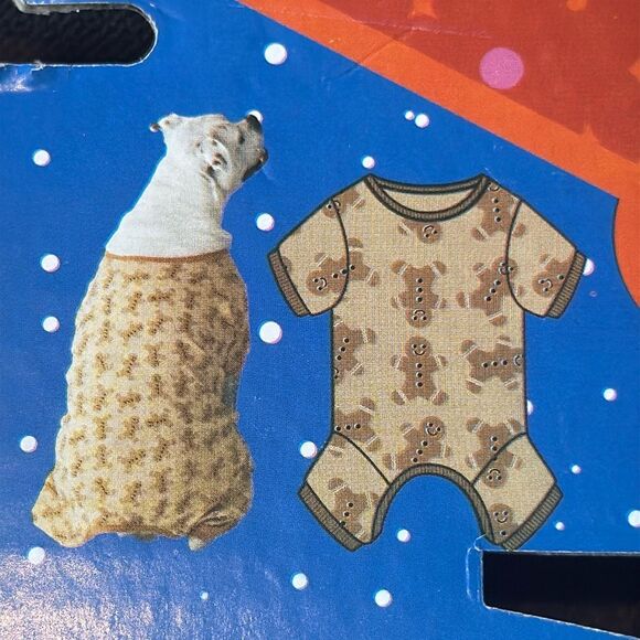 Vibrant Life Gingerbread Christmas Holiday Themed Pet Dog Pajamas Size M NEW - Picture 2 of 9